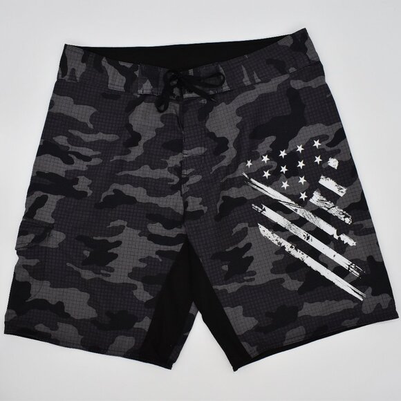 Grey Camo Swim Trunks Size 36 - Picture 1 of 6